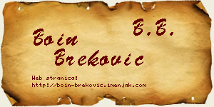 Boin Breković vizit kartica
